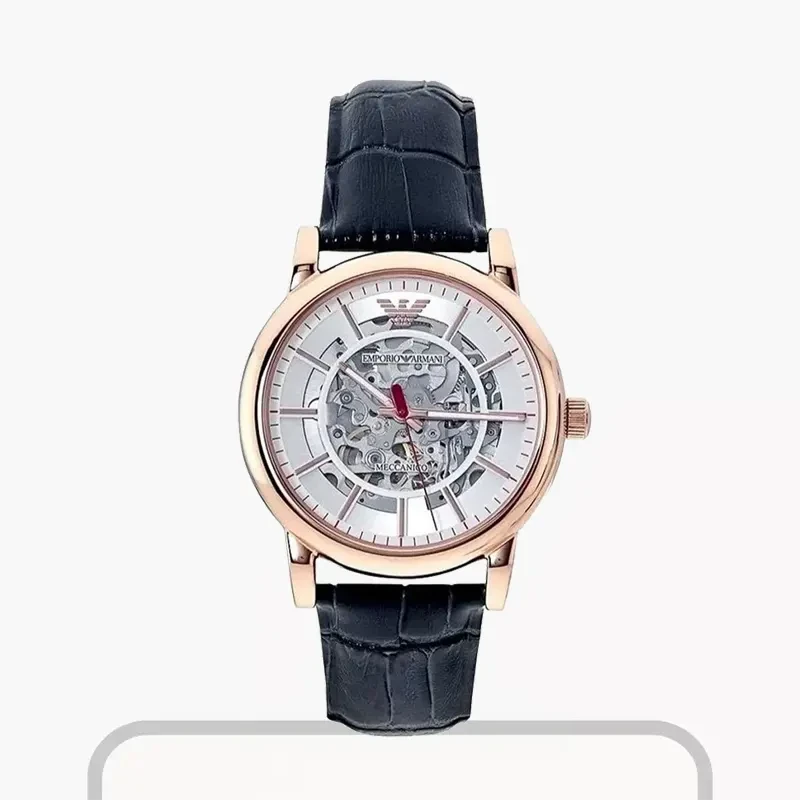 Emporio Armani White Skeleton Dial Men's Watch | AR60009